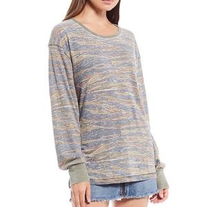 NEW FREE PEOPLE ARIELLE CAMO TIGER PRINT TOP Small